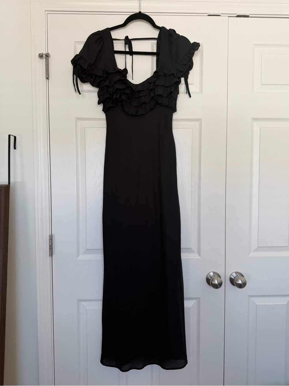 ASOS Black Ruffled Maxi Dress - Elegant Women’s Evening Gown